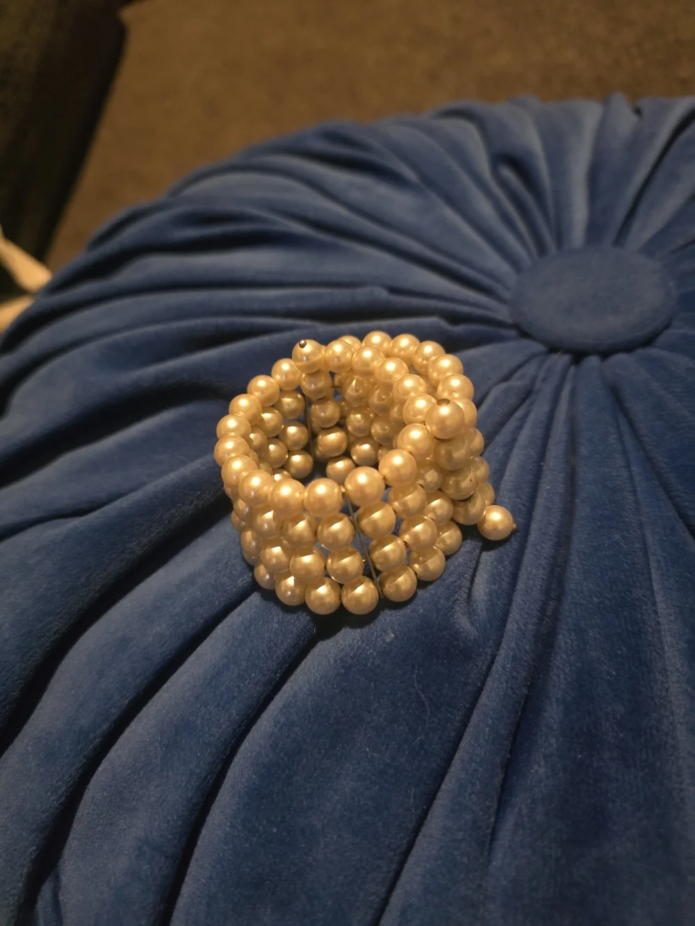 Vintage 1950s Pearl Wire Cuff Bracelet